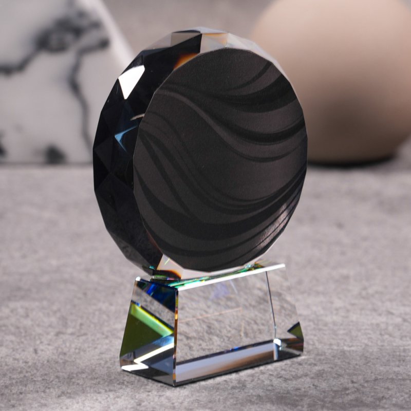 画像3: 【ブラックビューティー】　クリスタルトロフィー　盾タイプ　CRB-13　/　（UV印刷＋サンドブラスト彫刻に色入れ）】