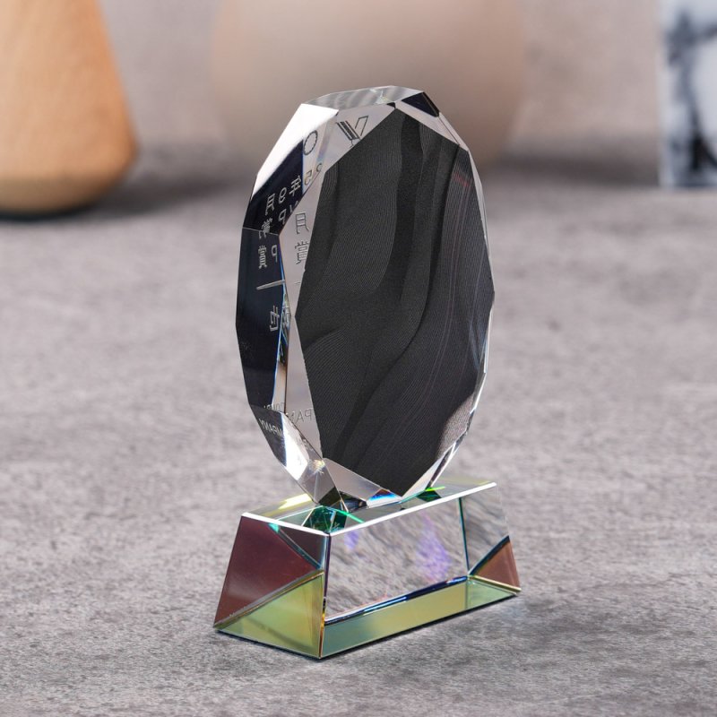 画像5: 【ブラックビューティー】　クリスタルトロフィー　CRB-16　/　（UV印刷＋サンドブラスト彫刻に色入れ）】