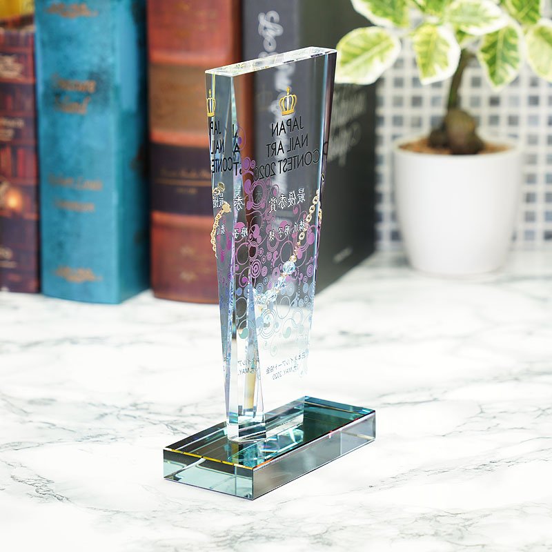 画像4: WCRJ-38　ジュエリー付　ホワイトガラス製トロフィー　/　【UVカラー印刷】