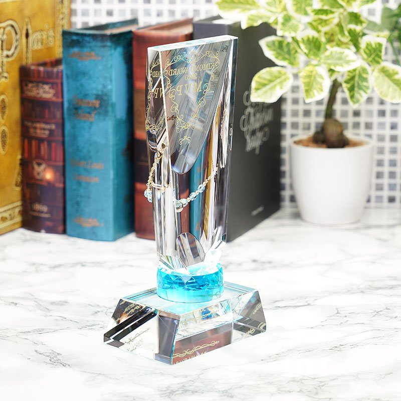 画像5: 【サンドブラスト彫刻＋色入れ】　ジュエリー付　クリスタルトロフィー　CRJ-35