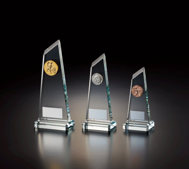 画像2: ガラス製トロフィー・バリエーション B-6017  /　競技マーク取り換え　【30%OFF】【文字代無料】