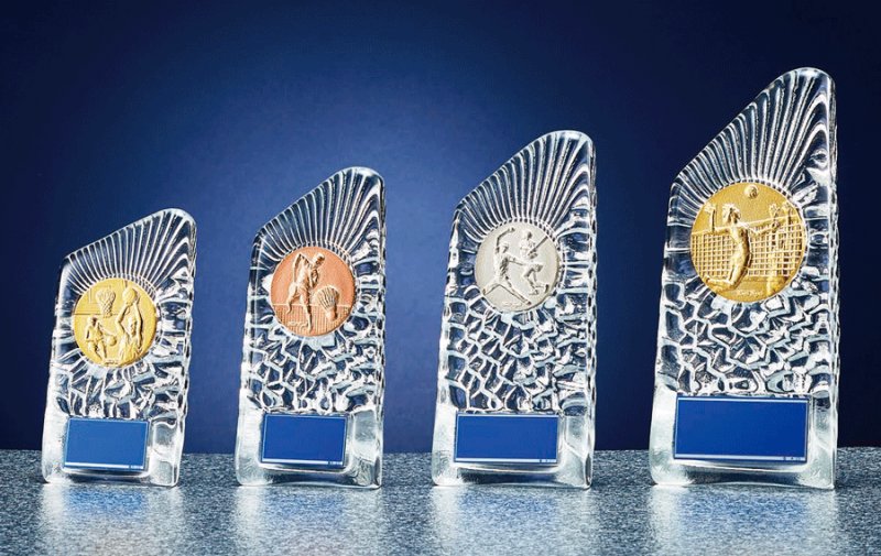 画像3: ガラス製　表彰盾　/クリア/　競技マーク取り換え　S-6018　（旧：S-6139） 【30%OFF】