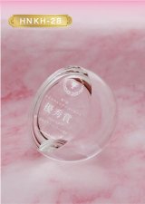 クリスタル製　メモリアルオブジェ　HN KH-28 【サンドブラスト彫刻】【UV印刷】