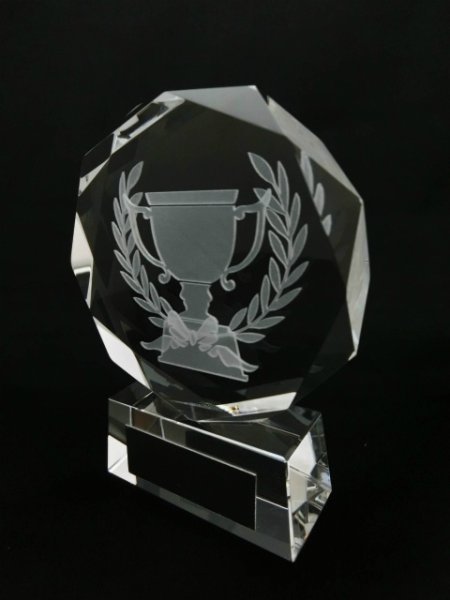 画像2: クリスタルトロフィー　B529 （旧B387）　/　クリスタル内部に図柄 (2)