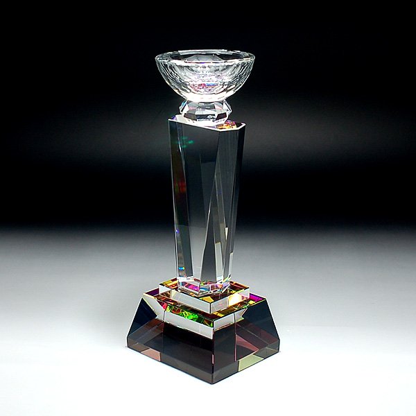 画像5: クリスタルトロフィー　CR-4 /【サンドブラスト彫刻】（レインボー加工） (5)