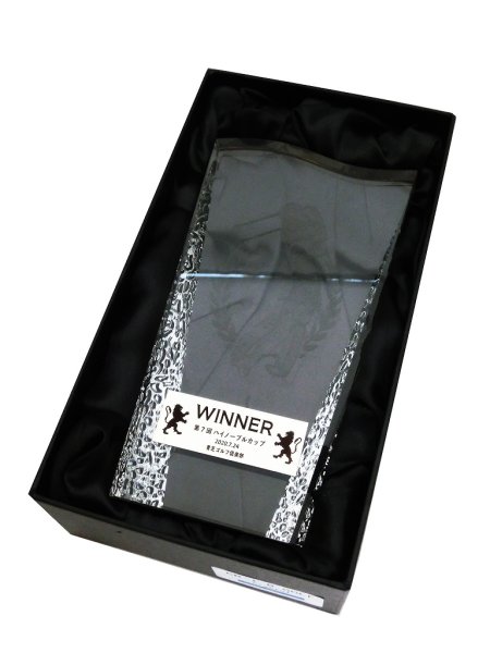 画像8: 2Dゴルファー入・ゴルフ専用クリスタルトロフィー/CR-1 　（レインボー加工）　【文字/黒色】　 (8)