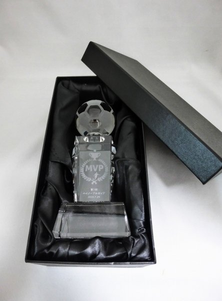 画像7: クリスタルトロフィー CR-7  【ボール８種 / 地球・ゴルフ・バスケットボール・サッカー・バレーボール・野球・テニス・ラグビ－(アメフト)】 【サンドブラスト彫刻】または【ＵＶ印刷】　 (7)