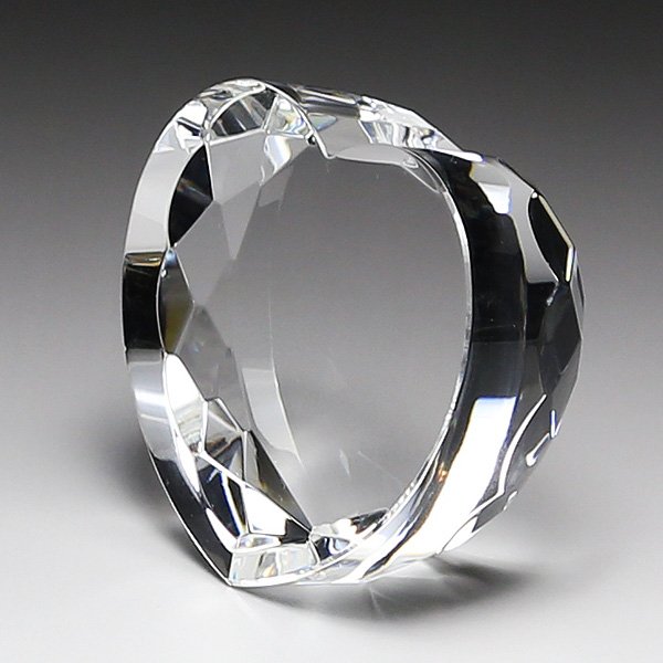 画像4: クリスタル製　メモリアルオブジェ　ハート型　DR-2　/【２Dレーザー彫刻】 (4)