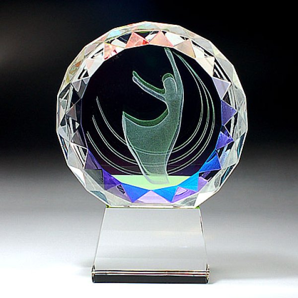 画像2: 3Dデザイン・勝利の女神 (811)　クリスタルトロフィー/807　【レインボー加工】 (2)