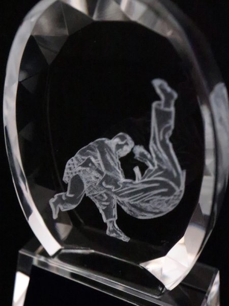 画像5: 2Dデザイン　柔道　専用クリスタルトロフィー / 811  (5)