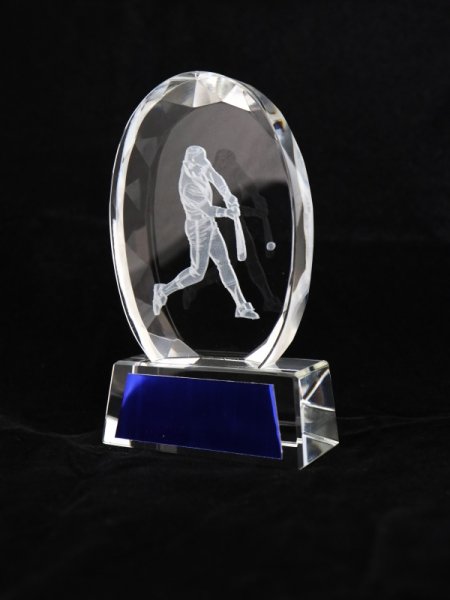 画像2: 2Dデザイン・野球/ソフトボール専用クリスタルトロフィー / 811  (2)