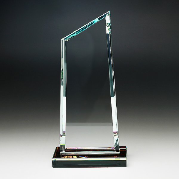 画像3: ホワイトガラストロフィー/レインボー加工　WCR-37　/　【2Dレーザー彫刻】 (3)