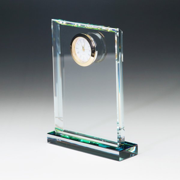 画像5: ホワイトガラス製　メモリアルオブジェ / 時計付　WDT-20  /　【サンドブラスト彫刻】　または　【UV印刷】 (5)