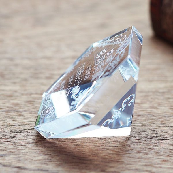 画像2: クリスタル製　メモリアルオブジェ　/ヘキサゴン（六角形）　DW-25　/  【サンドブラスト彫刻】または【ＵＶカラー印刷】  (2)