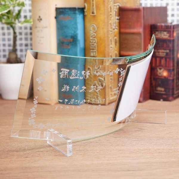 画像3: 曲げ・写真立・ガラス製フォトフレーム  DF-4　(L判写真）　/　【サンドブラスト彫刻】 (3)