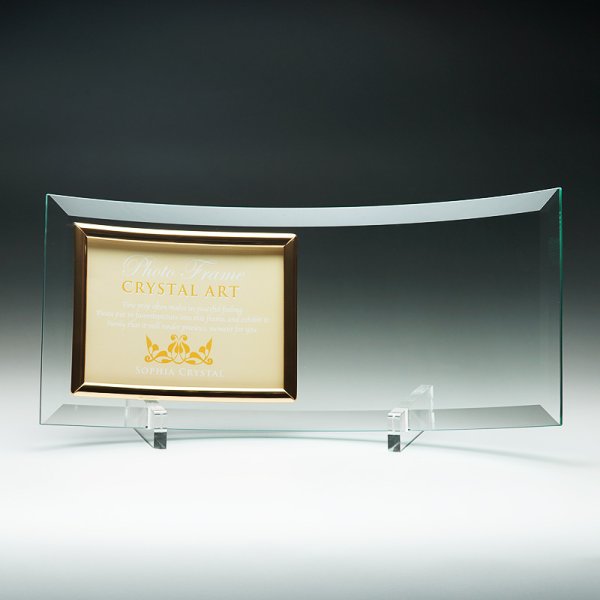 画像4: 曲げ・写真立・ガラス製フォトフレーム  DF-4　(L判写真）　/　【サンドブラスト彫刻】 (4)