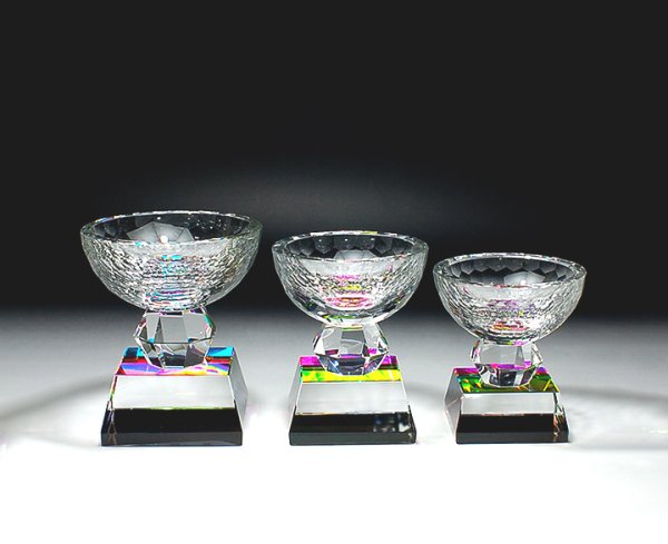 画像2: クリスタルトロフィー　CR-6  （レインボー加工） /　【サンドブラスト彫刻】 (2)