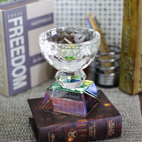 画像4: クリスタルトロフィー　CR-6  （レインボー加工） /　【サンドブラスト彫刻】 (4)