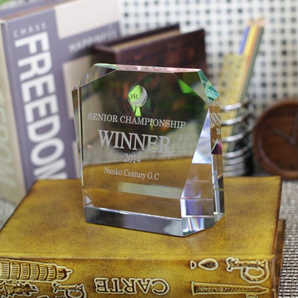 画像4: クリスタルトロフィー　CR-14　/【2Dレーザー彫刻】【レインボー加工】 (4)