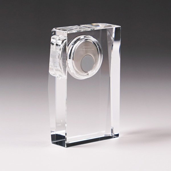 画像14: 時計付　クリスタル製　メモリアルオブジェ　DT-1　/ 【サンドブラスト彫刻】または【ＵＶカラー印刷】 (14)