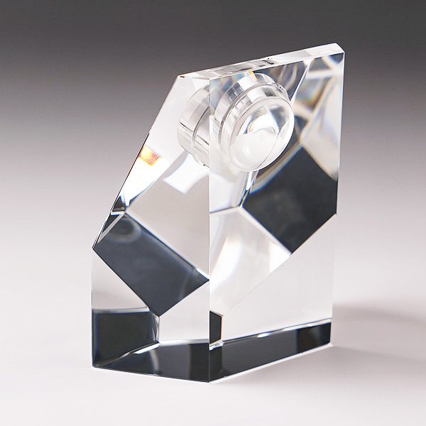 画像3: 時計付　クリスタル製　メモリアルオブジェ　DT-7　/　【2Dレーザー彫刻】 (3)
