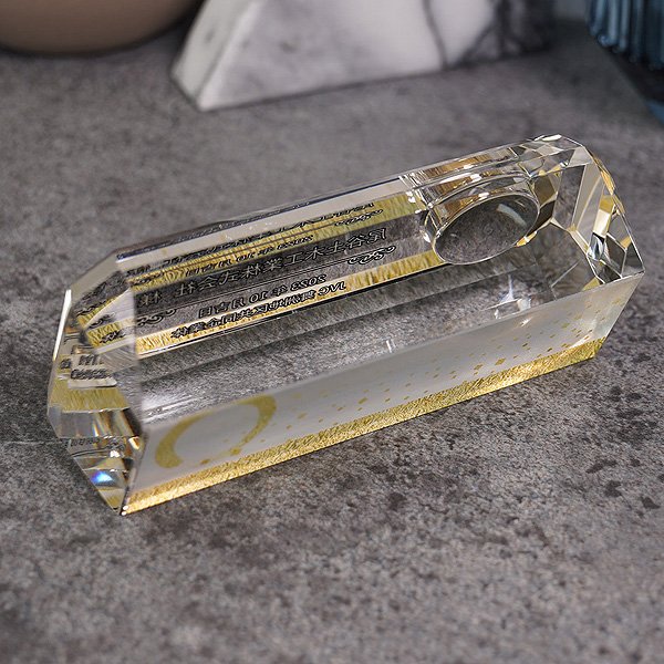 画像10: 時計付　クリスタル製　メモリアルオブジェ　コンパクトタイプ　DT-8　/　【サンドブラスト彫刻】 または【UVカラー印刷】 (10)