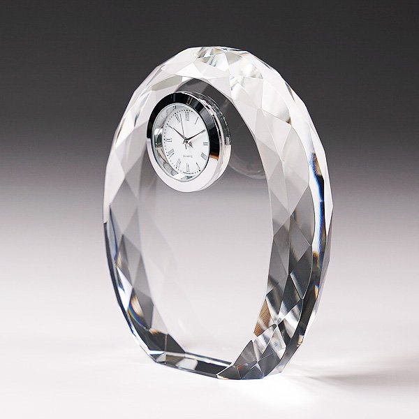 画像14: 時計付　クリスタル製　メモリアルオブジェ　コンパクトタイプ　DT-4　/　【サンドブラスト彫刻】または【ＵＶカラー印刷】 (14)
