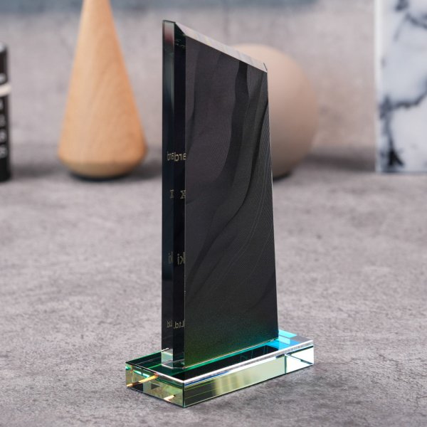 画像3: 【ブラックビューティー】　ホワイトガラス製トロフィー　WCRB-37　/　（UV印刷＋サンドブラスト彫刻に色入れ）】 (3)