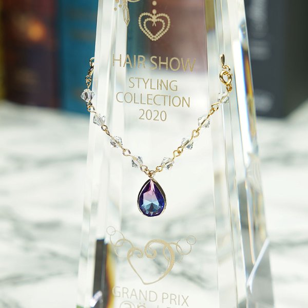 画像4: CRJ-30　ジュエリー付　オベリスク　クリスタルトロフィー　/　【サンドブラスト彫刻＋色入れ】 (4)