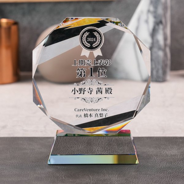 画像6: クリスタルトロフィー　盾タイプ　DP-9　(レインボー加工入)　/　【サンドブラスト彫刻】 または 【UV印刷】 (6)