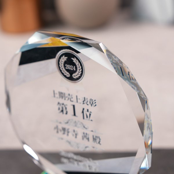 画像9: クリスタルトロフィー　盾タイプ　DP-9　(レインボー加工入)　/　【サンドブラスト彫刻】 または 【UV印刷】 (9)