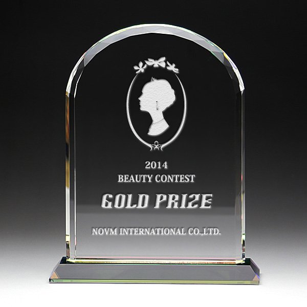 画像3: クリスタルトロフィー　盾タイプ　DP-6　/　【2Ｄレーザー彫刻】　【レインボー加工入】 (3)